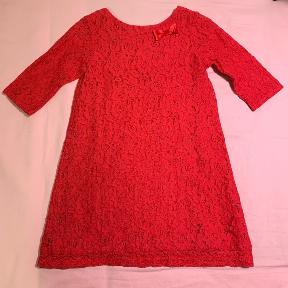 Girls Lace Red Dress